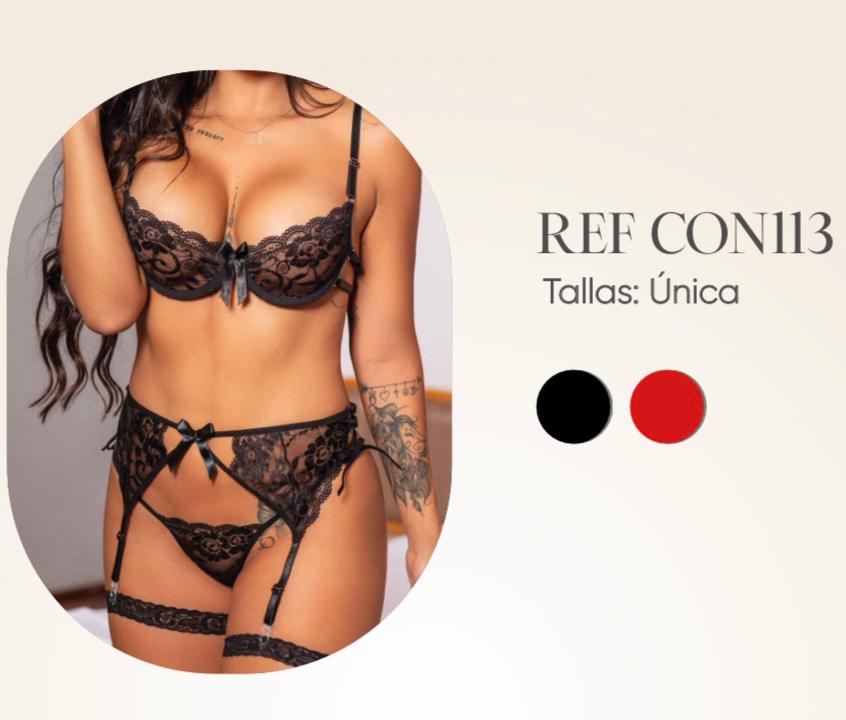 Conjunto liguero negro