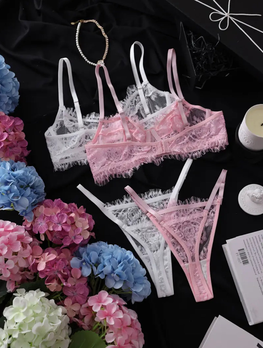 Conjunto talla (s) rosa-blanco