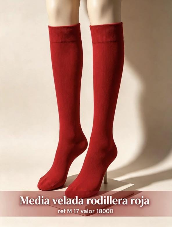 Media velada rodillera roja
