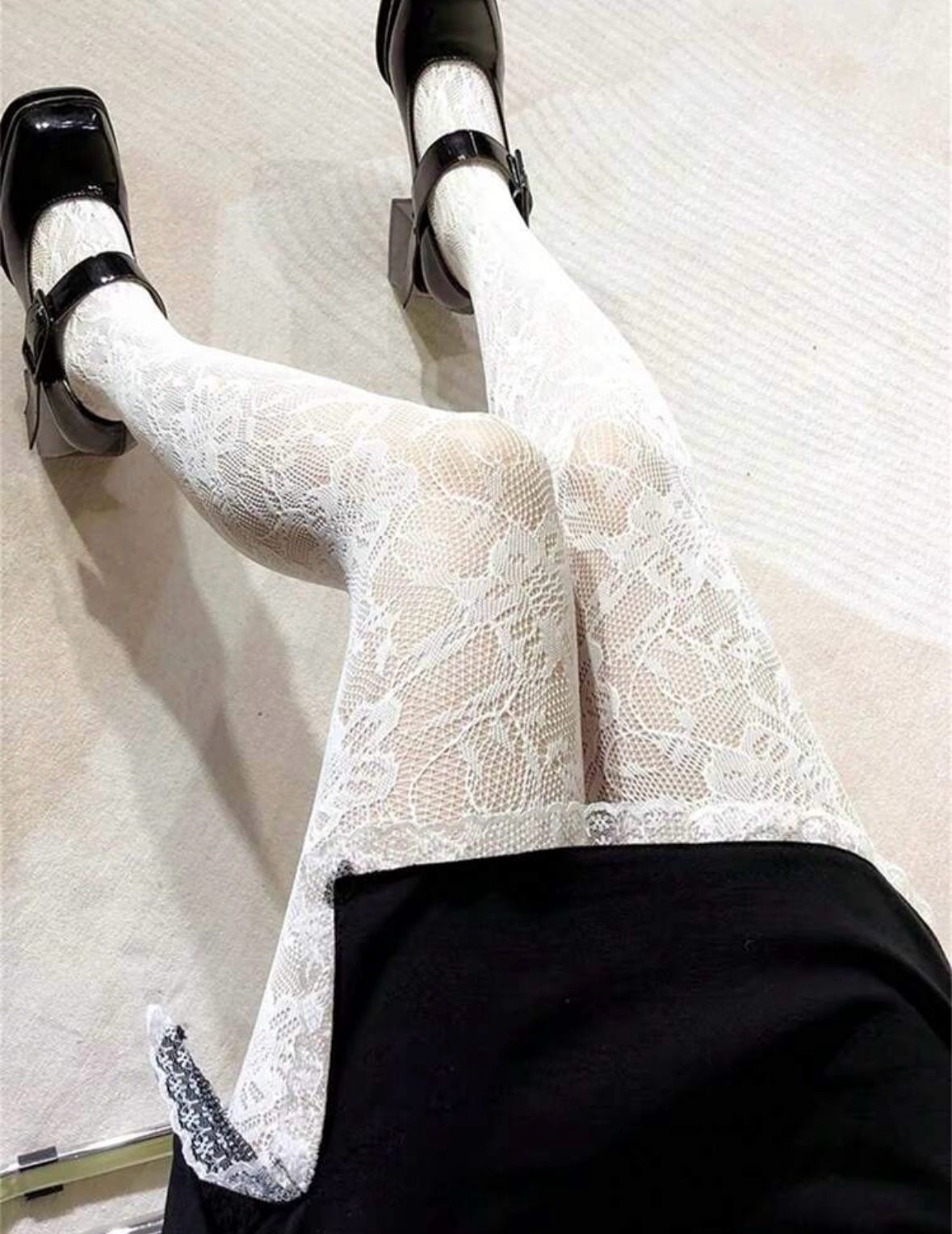 Medias enteras blancas