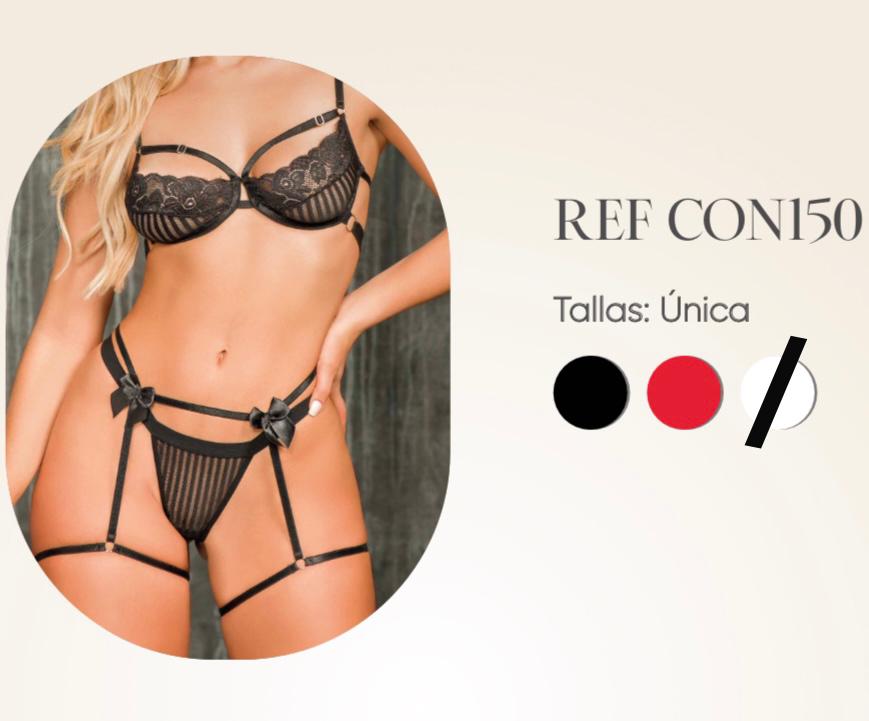 Conjunto varilla y Liguero negro y blanco