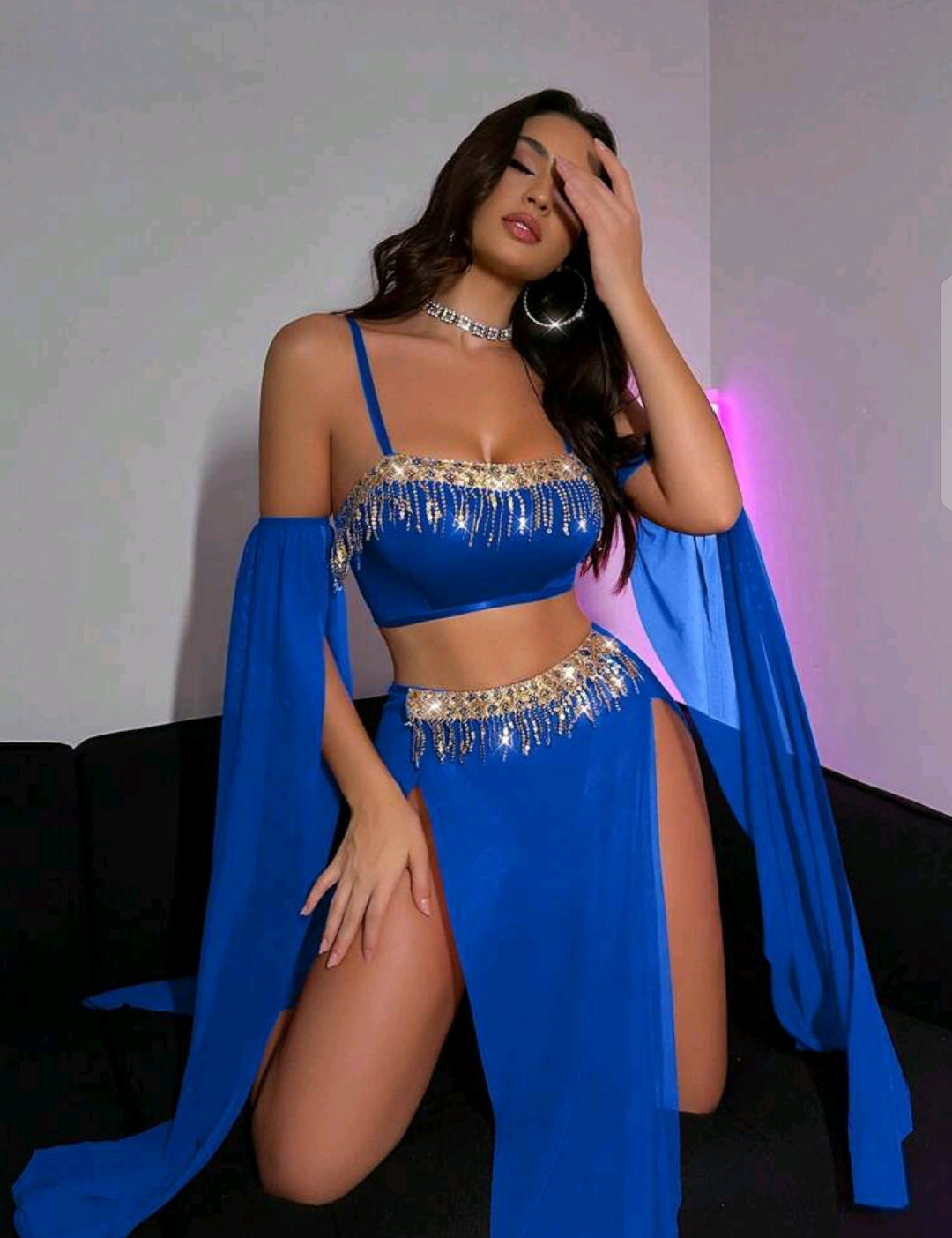 Disfraz árabe azul talla S