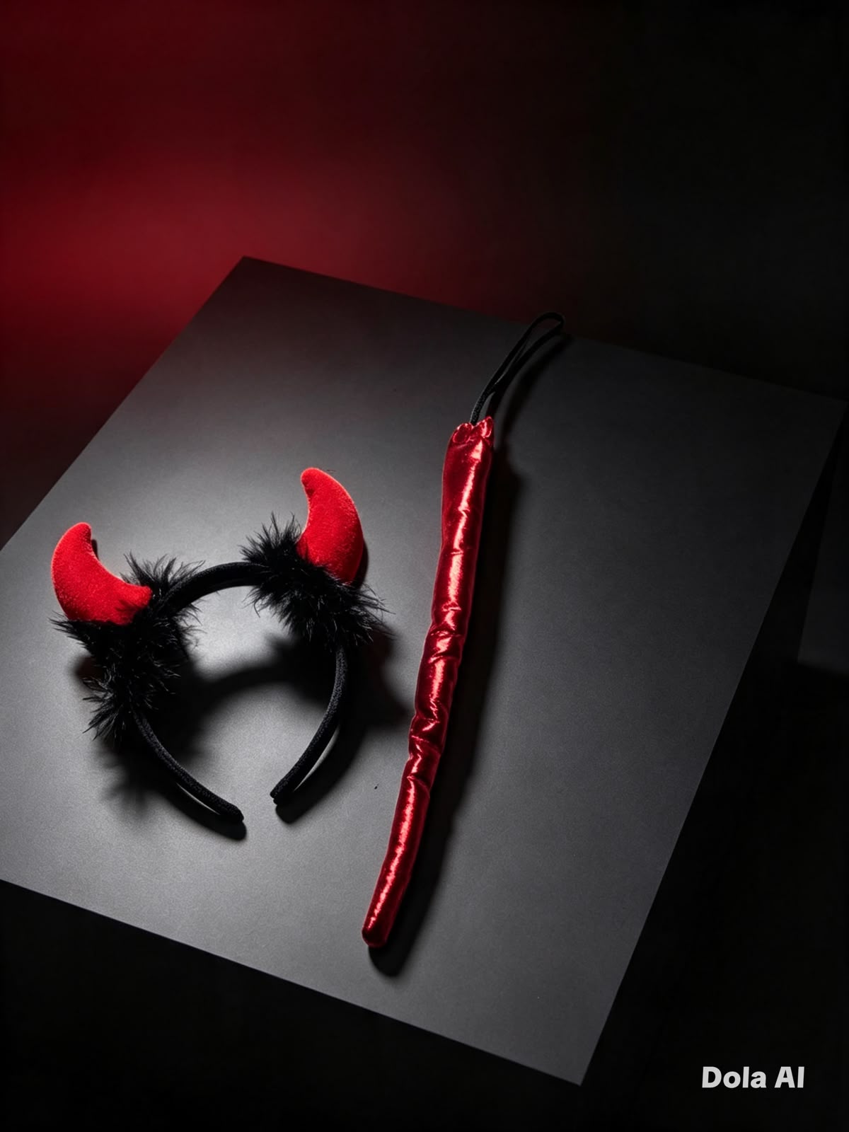 Diadema de diabla con cola refD84