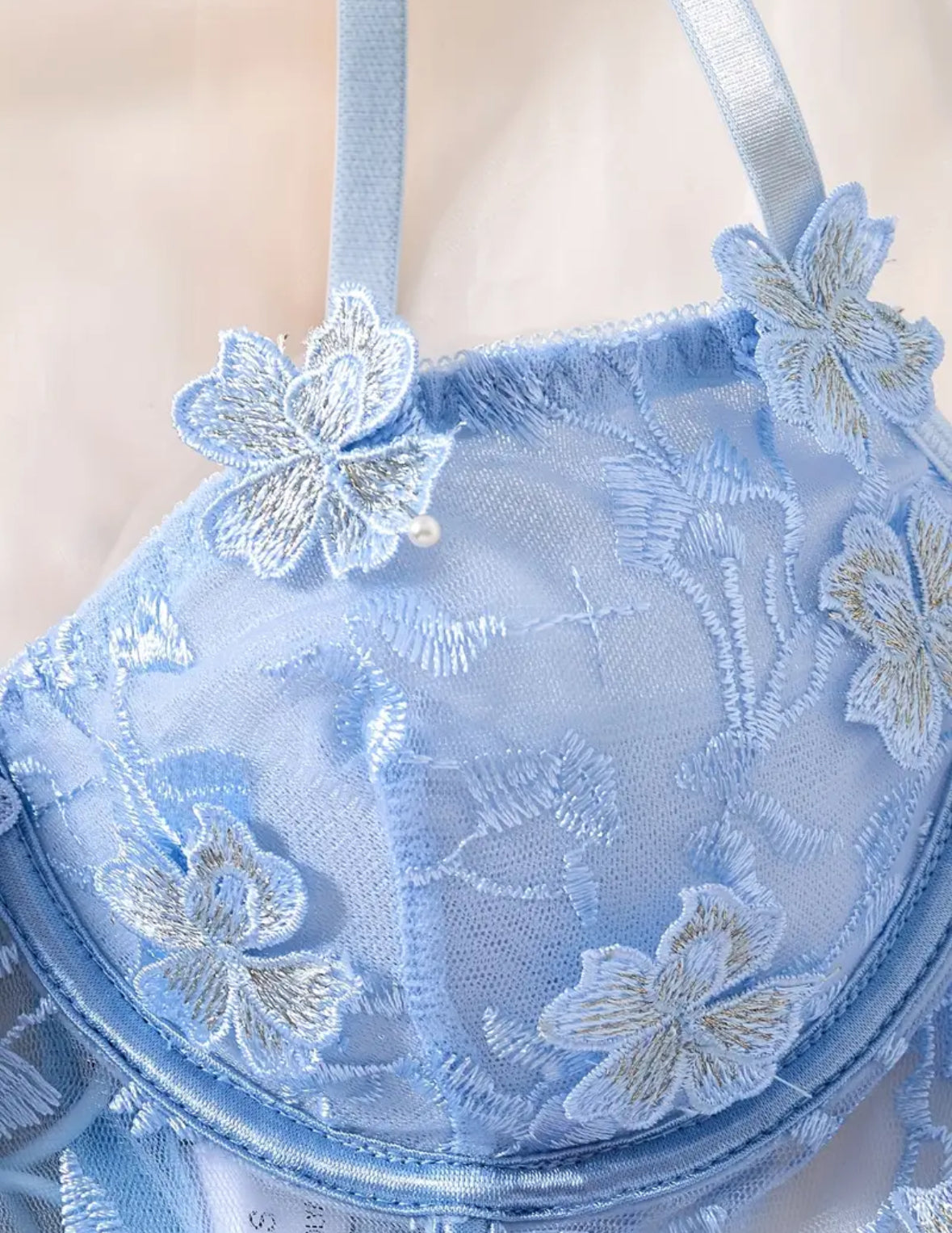 Conjunto Lencería Corset Celeste (M)