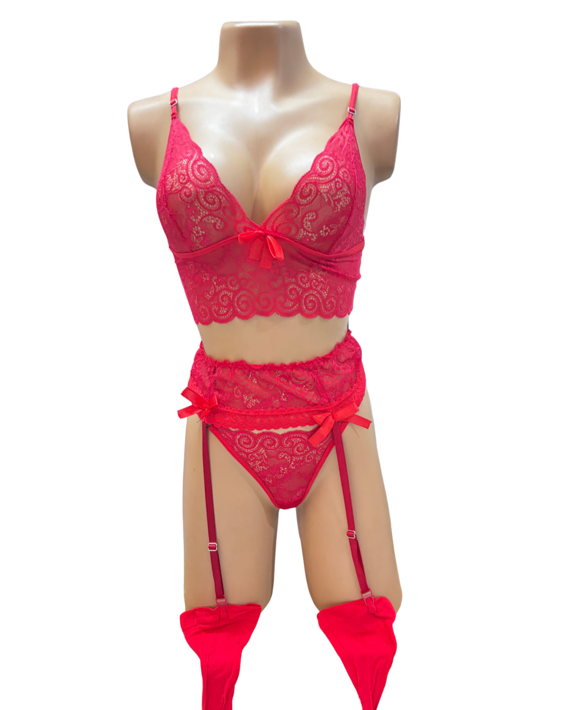 Conjunto Liguero Rojo Promo (con medias)