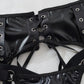 Conjunto LenceríaLiguero Tipo cuero Negro (M)