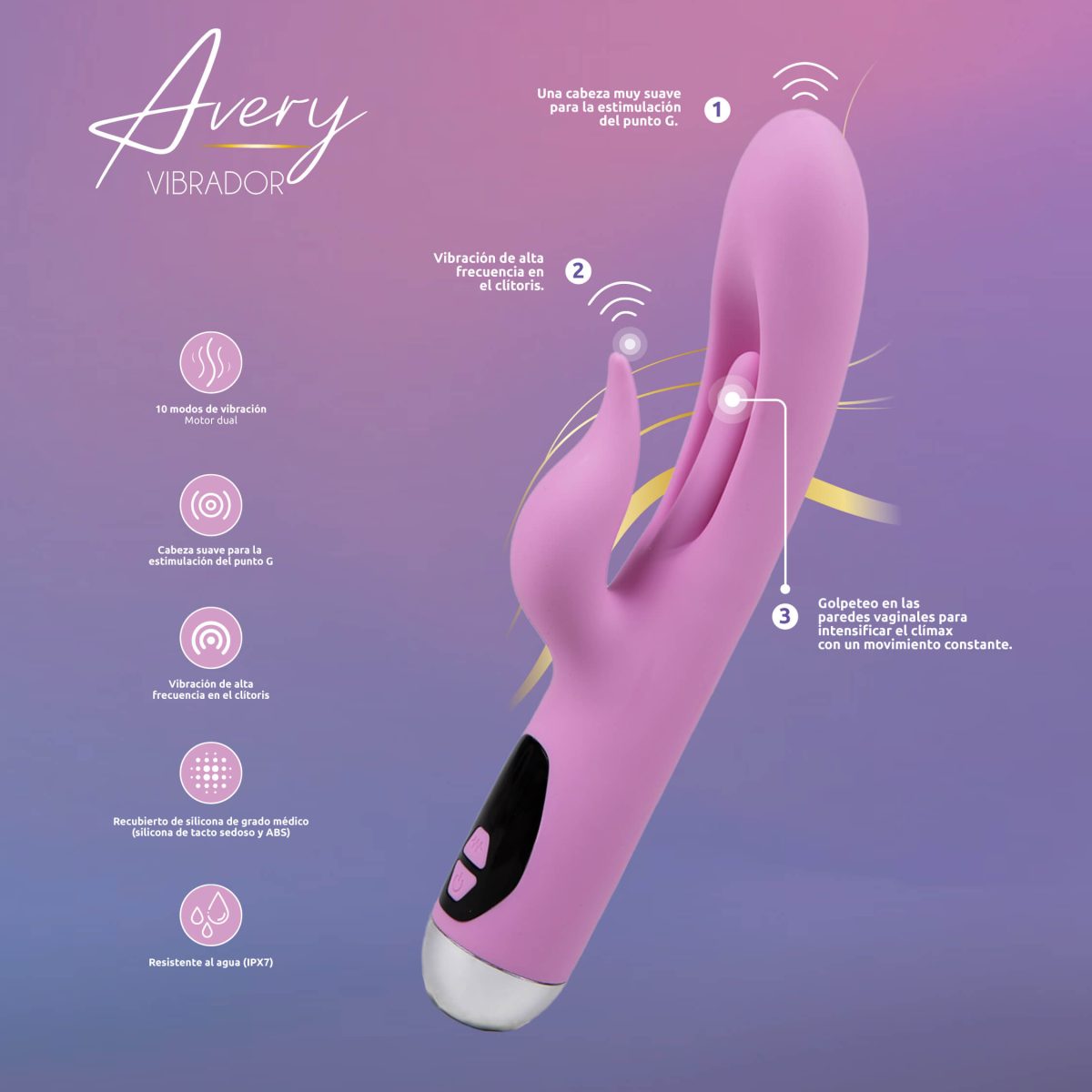 Vibrador Rabbit Avery Majestic Pro con Carga USB-C CamToyz