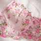 Conjunto Lencería Liguero Rosa Flores (S)