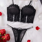 Conjunto Lencería Corset Negro (M)