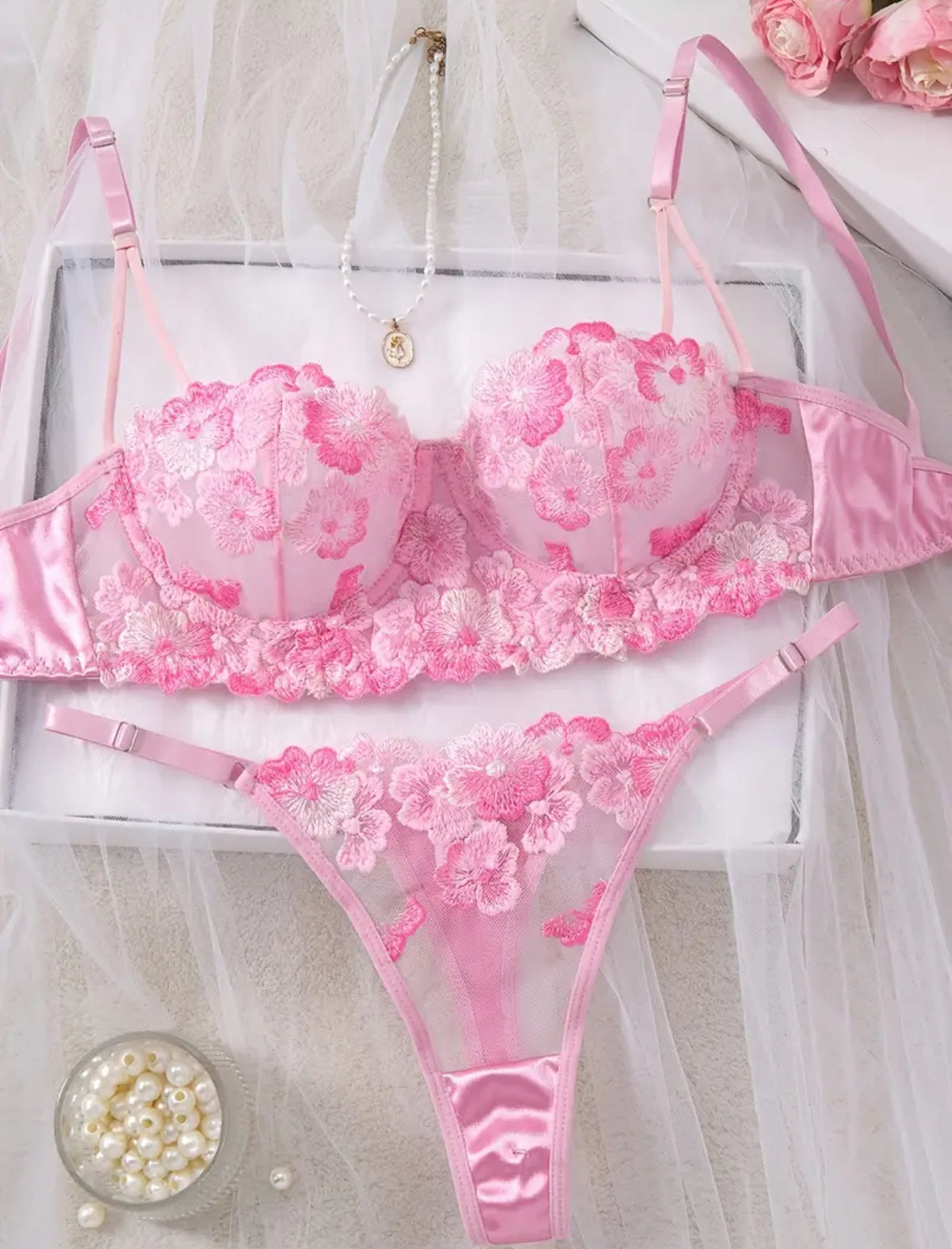 Conjunto Lencería Rosado (S)
