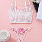 Conjunto Lencería Corset Blanco/Fucsia (M)