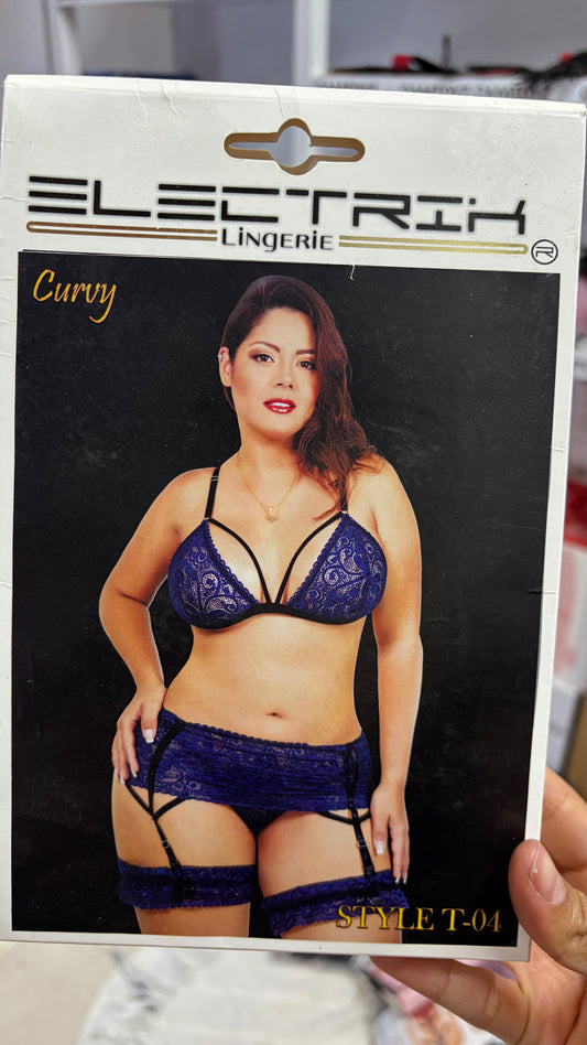 Conjunto Liguero Azul rey Curvy