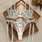 Conjunto Lencería Blanco Flores (S)