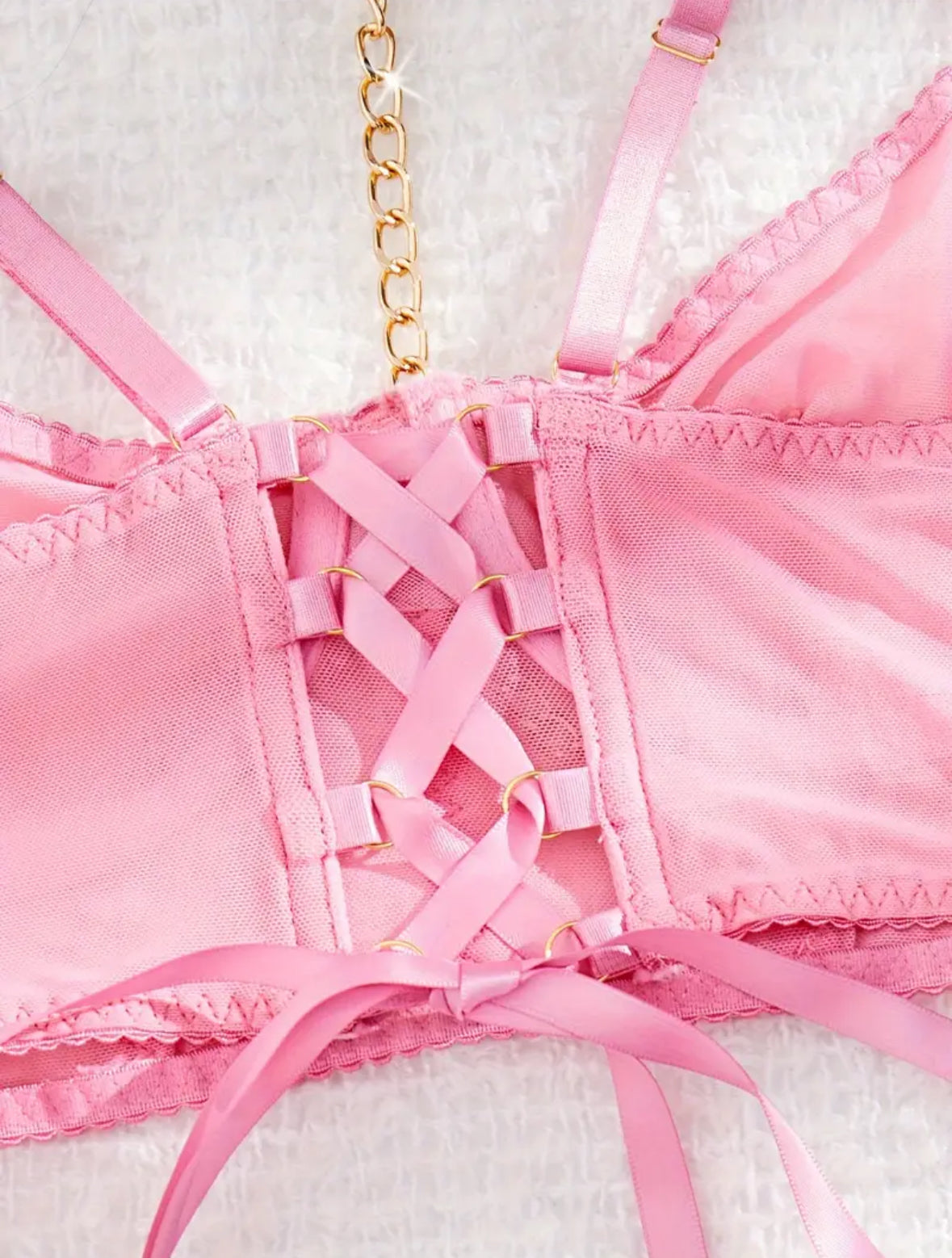 Conjunto Lencería Princesa Rosado (S)