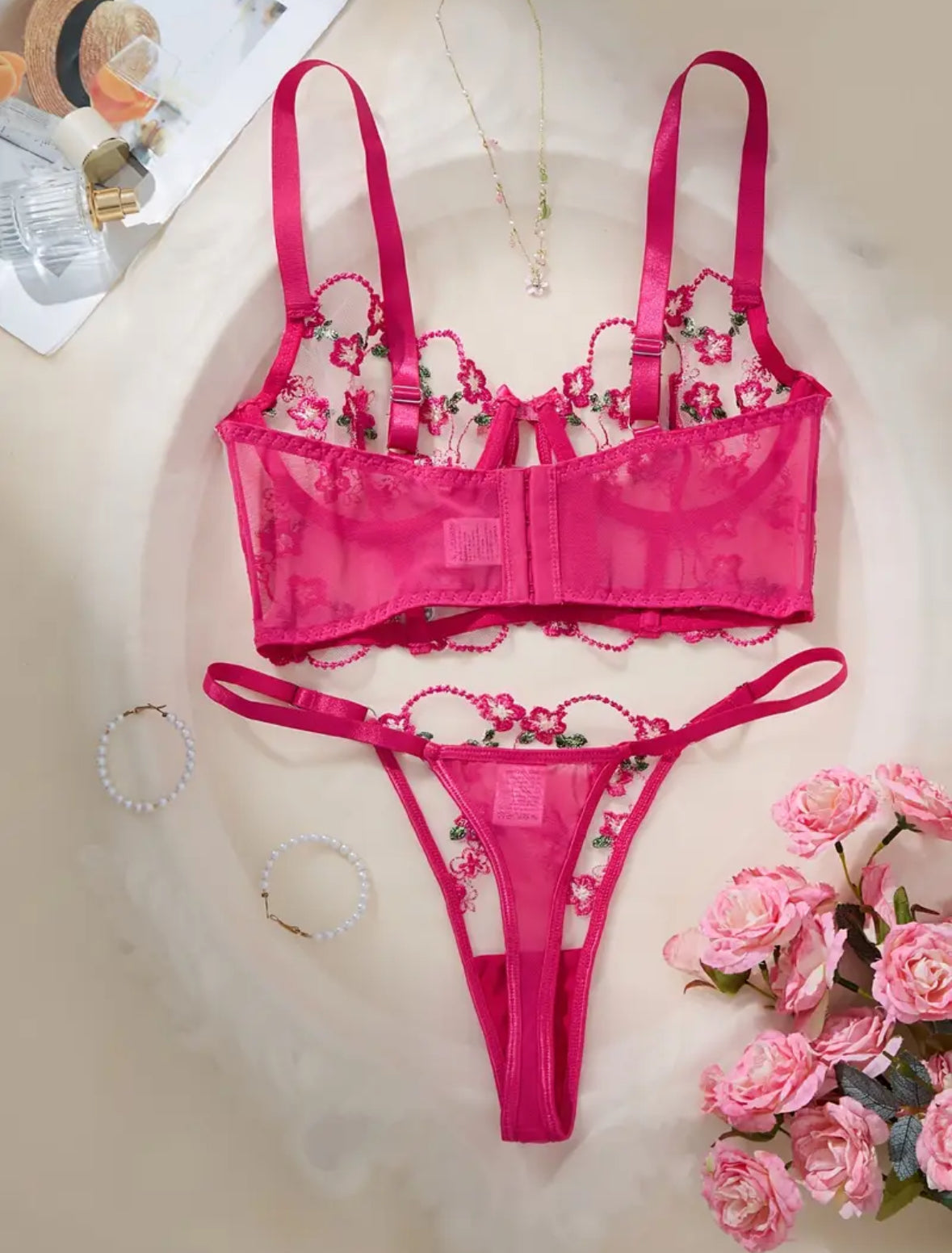 Conjunto Lencería Corset Fucsia (S)