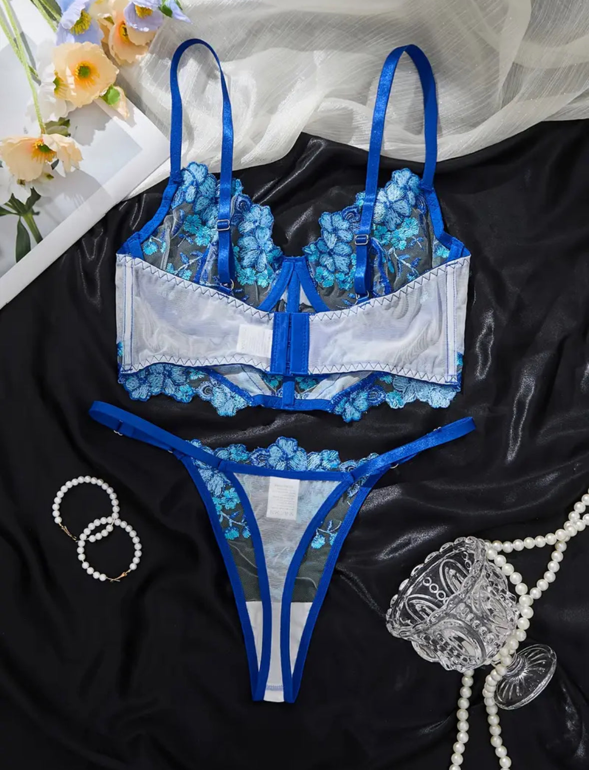 Conjunto Lencería Corset Azul (S)