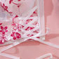 Conjunto Lencería Corset Blanco/Fucsia (M)