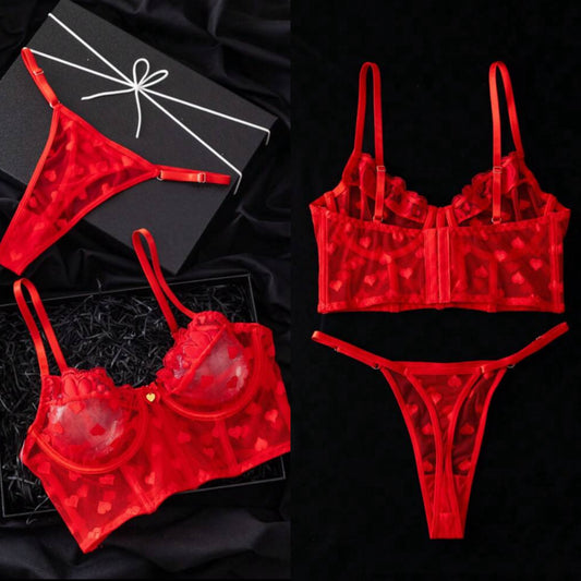 Conjunto Tipo Corset Rojo S-M