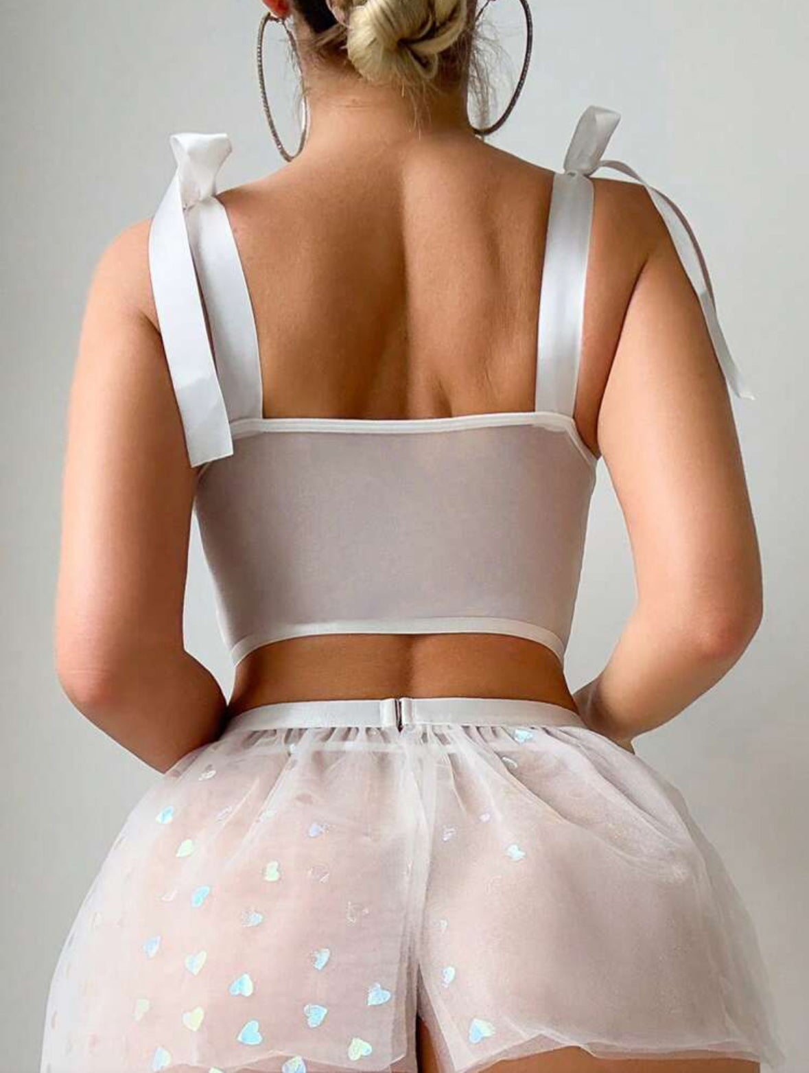 Conjunto Faldita Blanco con Medias S-M