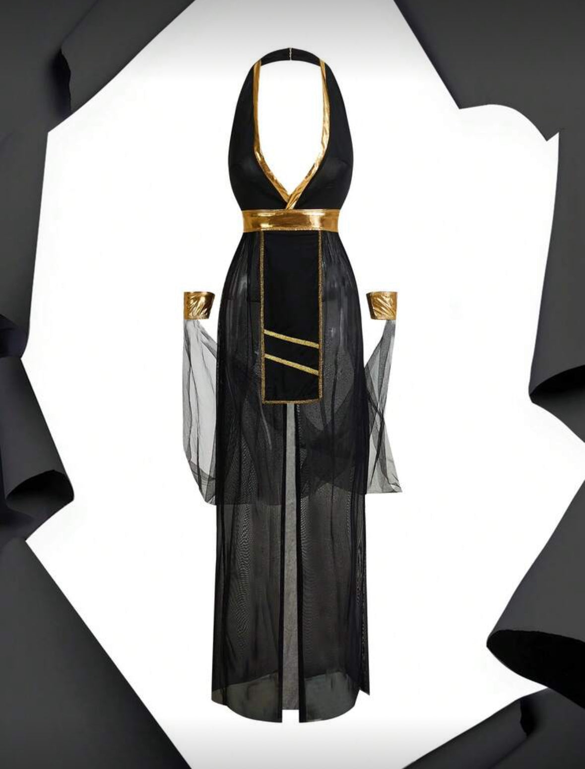 💗Disfraz Egipcia Cleopatra Vestido Negro con Short (S-M-L)💗