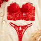 Conjunto Lencería Corset Rojo (M)