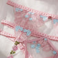 Conjunto Lencería Liguero Palo de Rosa con Flores (M)