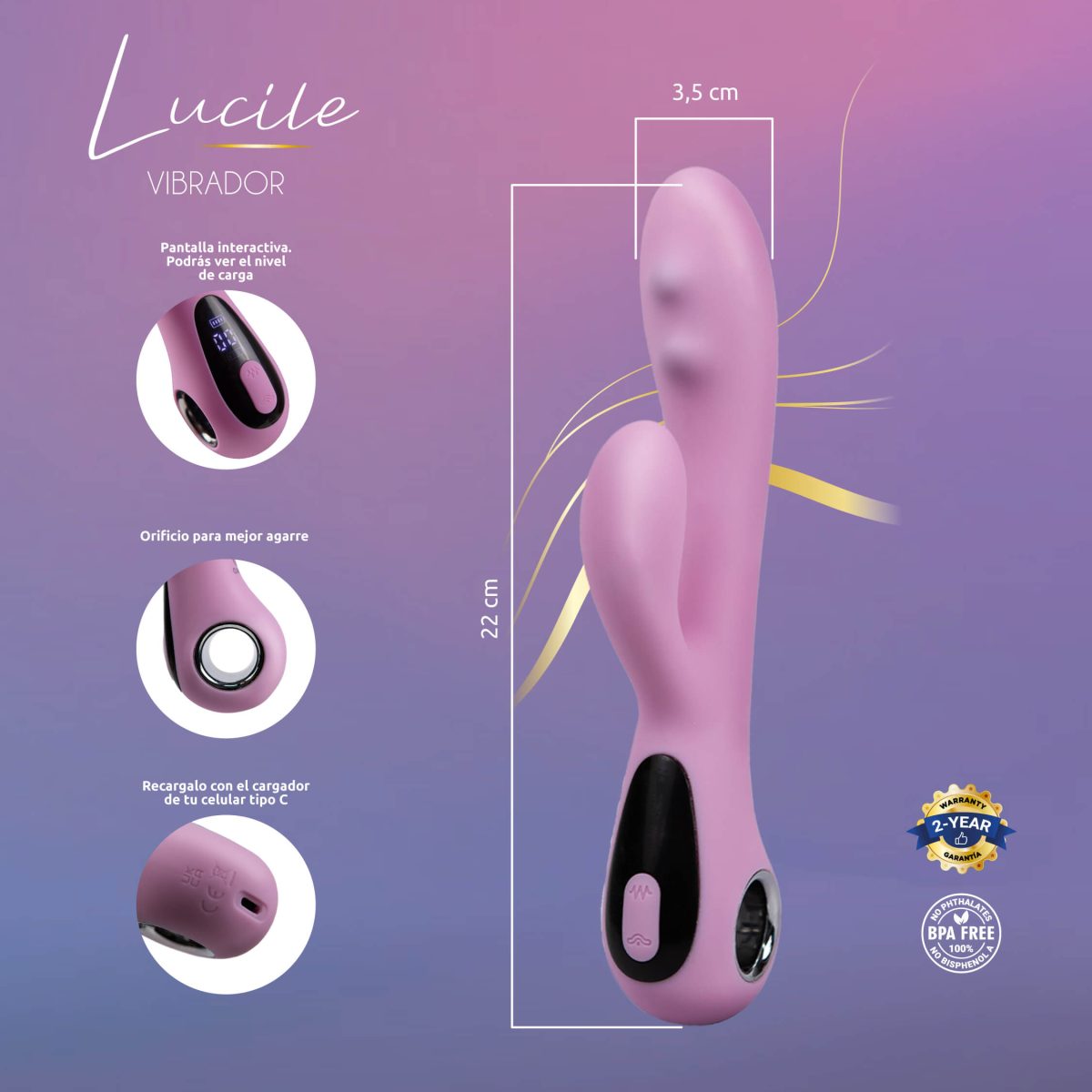 Vibrador Rabbit Lucile Majestic Pro con Carga USB-C CamToyz