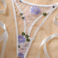 Conjunto Lencería Corset Blanco Flores (S)