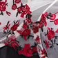 Conjunto Lencería Liguero Blanco Con Rojo + Medias blancas (M)