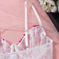 Conjunto Lencería Corset Blanco/Fucsia (M)