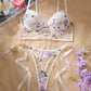 Conjunto Lencería Corset Blanco Flores (S)