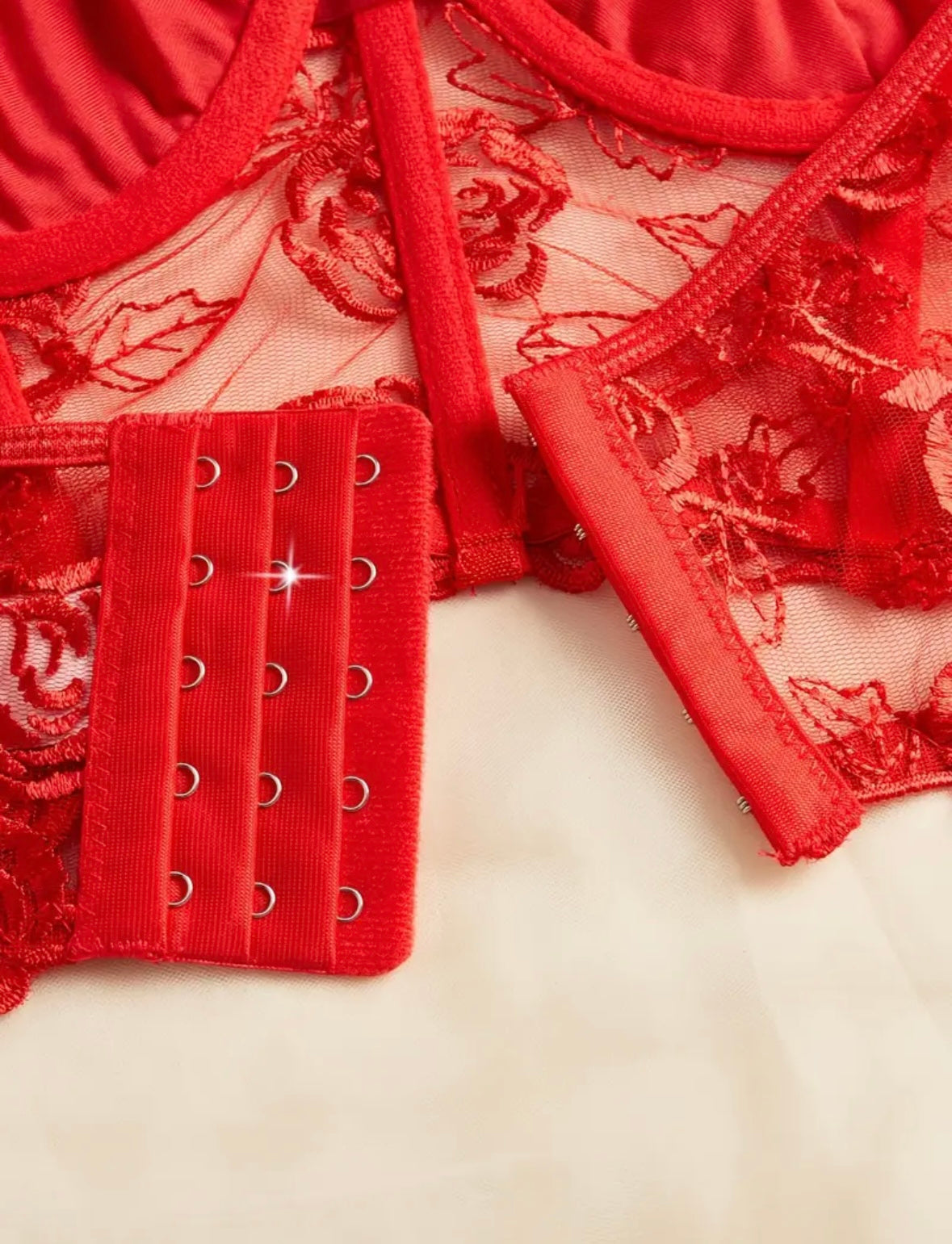 Conjunto Lencería Corset Rojo (M)