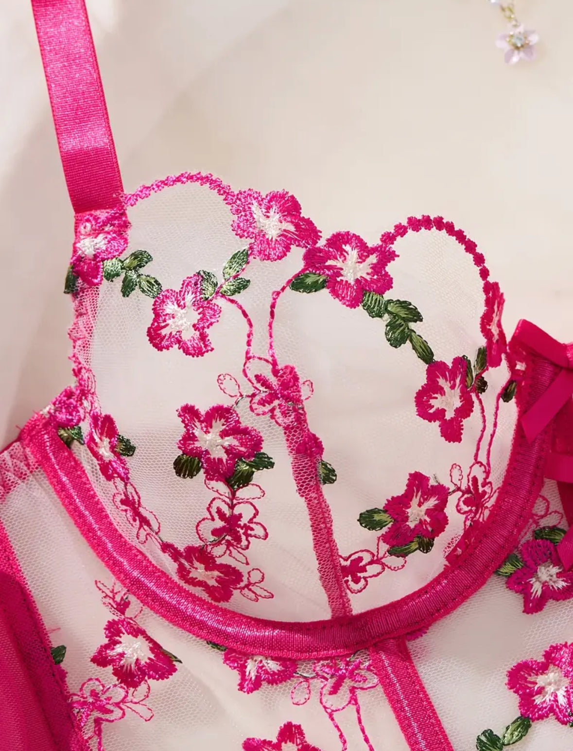 Conjunto Lencería Corset Fucsia (S)