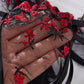 Conjunto Liguero Negro con Rojo S-M (no incluye medias ni ligas)