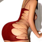 Malla Vestido Vinotinto Importado