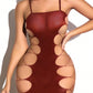 Malla Vestido Vinotinto Importado