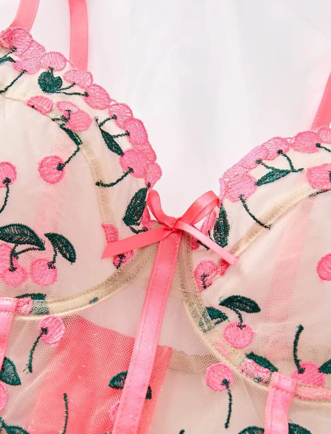 Conjunto Cerezas Corset Importado (M-L)