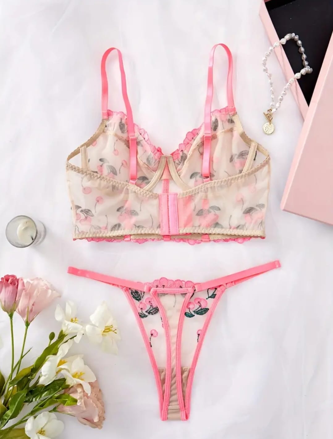 Conjunto Cerezas Corset Importado (M-L)