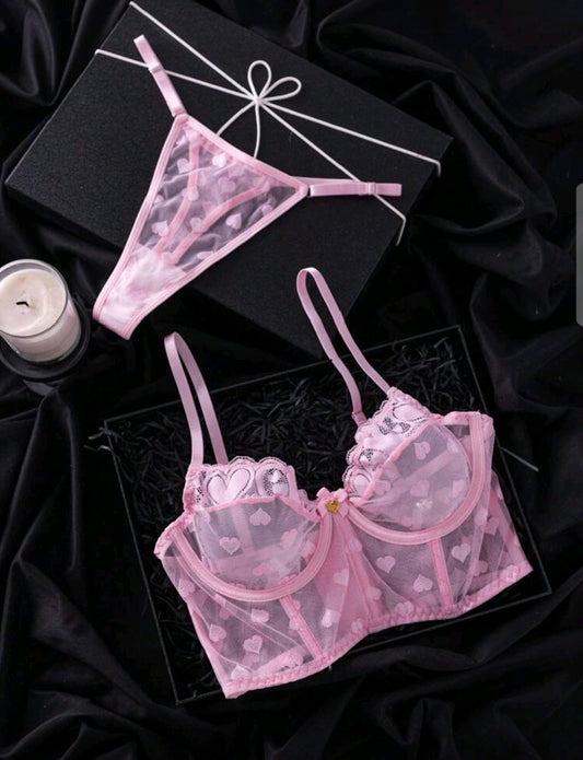 Conjunto rosa dos piezas talla (S)