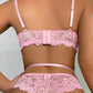 Conjunto ligueros rosa