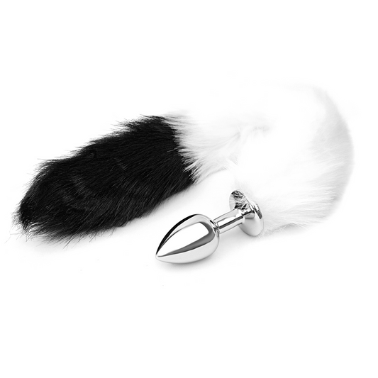 Gola de zorro blanca con negro