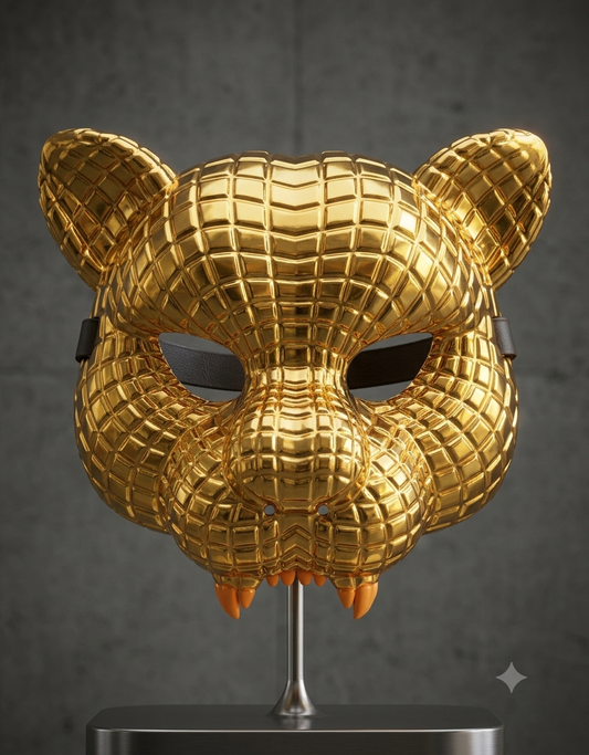 Máscara de tigre dorada