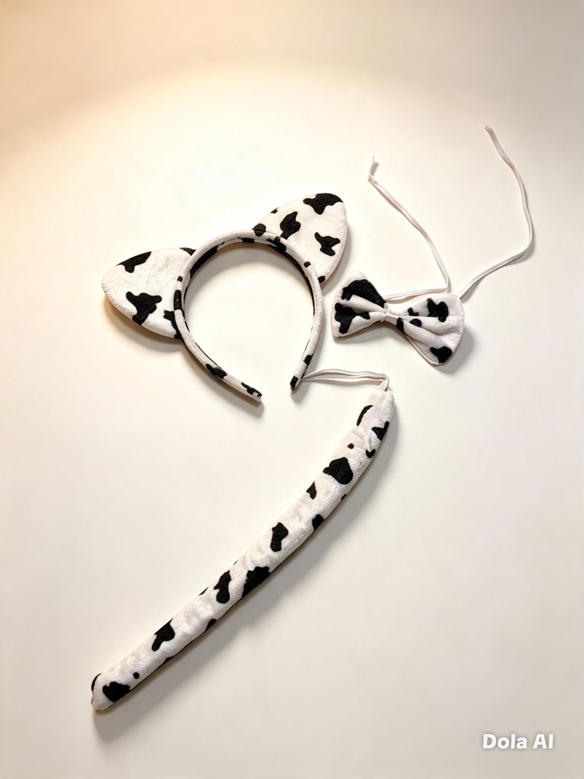 Diadema de vaquita con moño y cola ref D91