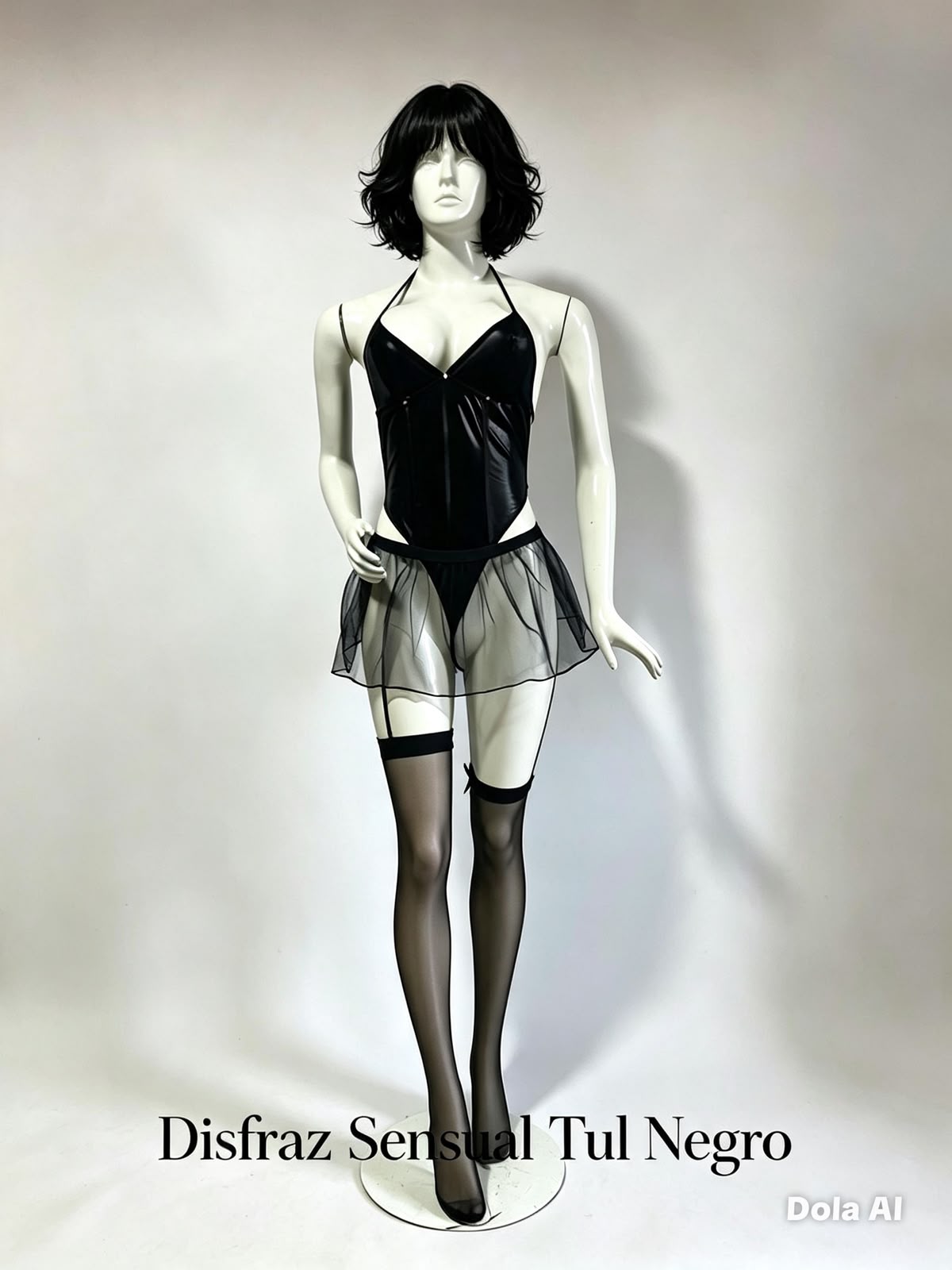 Disfraz sensual  tul negro ref S532
