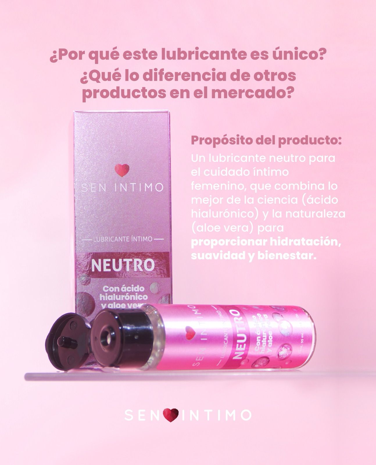 Lubricante neutro sen íntimo con ácido hialurónico