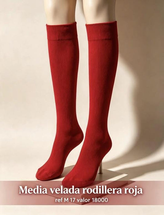 Media velada rodillera roja