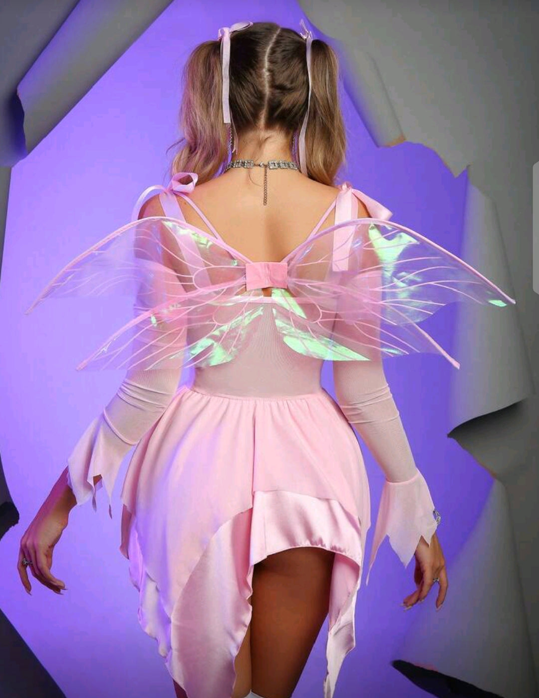 Disfraz vestido hada Rosa S- L