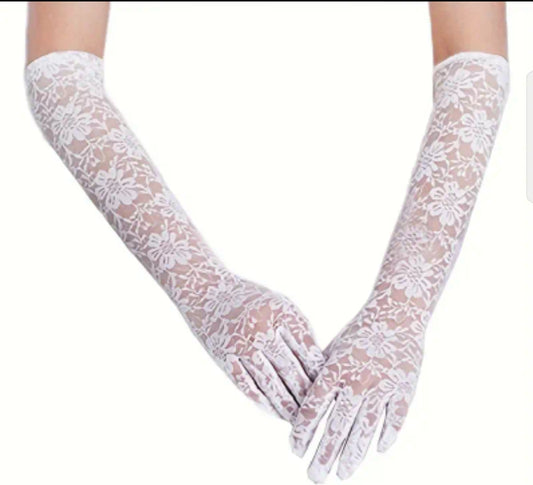 Guantes encaje blancos