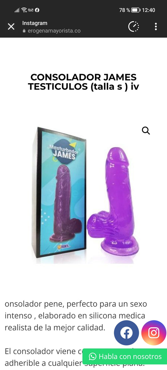 Dildo James descuento por caja deteriorada