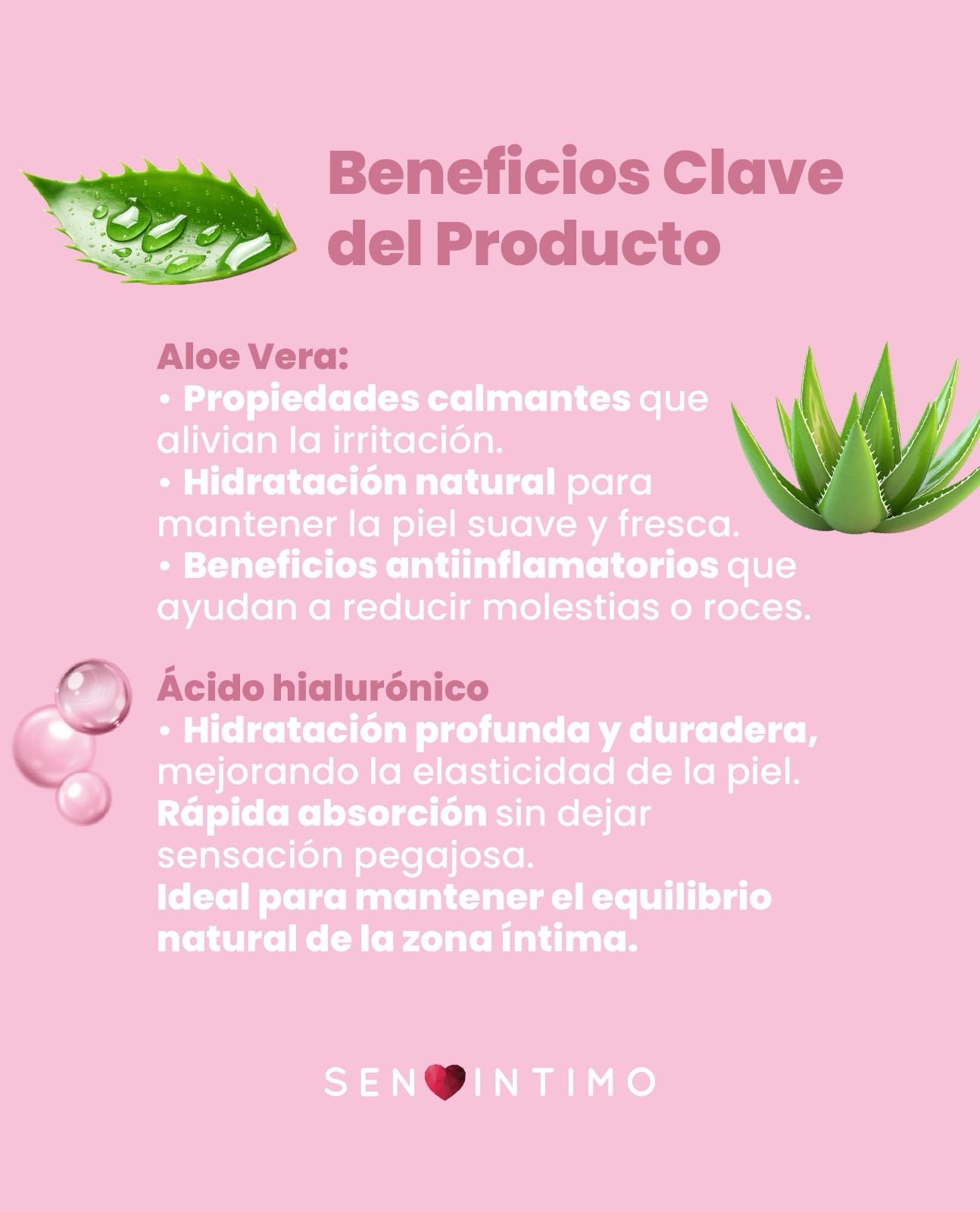 Lubricante neutro sen íntimo con ácido hialurónico